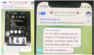 Slike ekrana Telegram grupa.