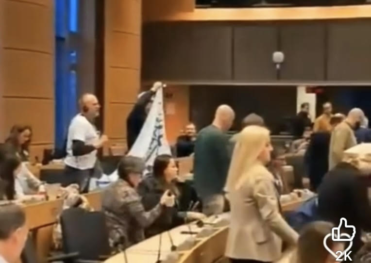 Aktivisti razvijaju baner u Evropskom parlamentu; Foto: snimak ekrana/Ne damo Jadar